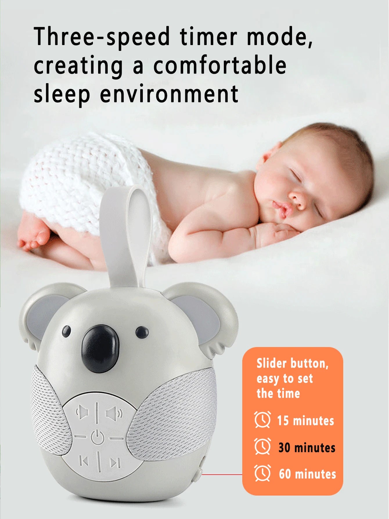 Lecteur de musique Koala pour nourrissons et jeunes enfants pour aider à dormir, instrument de sommeil pour apaiser les bébés à dormir