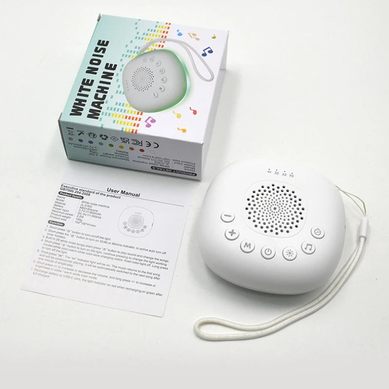 Machine à son Portable pour bébé, 6/10/20 chansons, bruit blanc, sons apaisants, Volume réglable, batterie Rechargeable intégrée