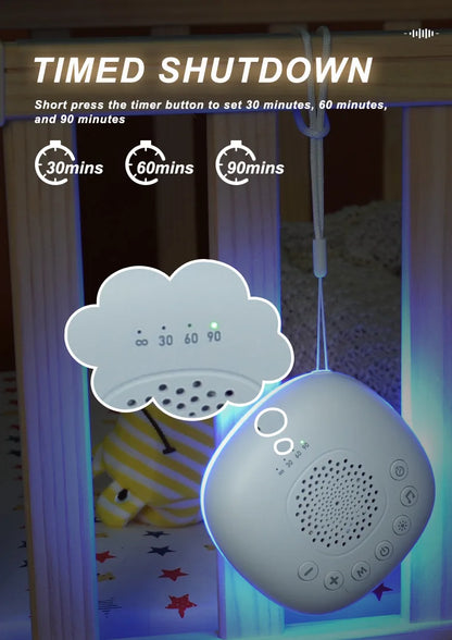 Machine à son Portable pour bébé, 6/10/20 chansons, bruit blanc, sons apaisants, Volume réglable, batterie Rechargeable intégrée