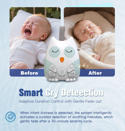 Machine à bruit blanc portable, assistant de sommeil pour bébé, détection intelligente des pleurs, 15 sons apaisants, veilleuse, minuterie, cadeau de naissance