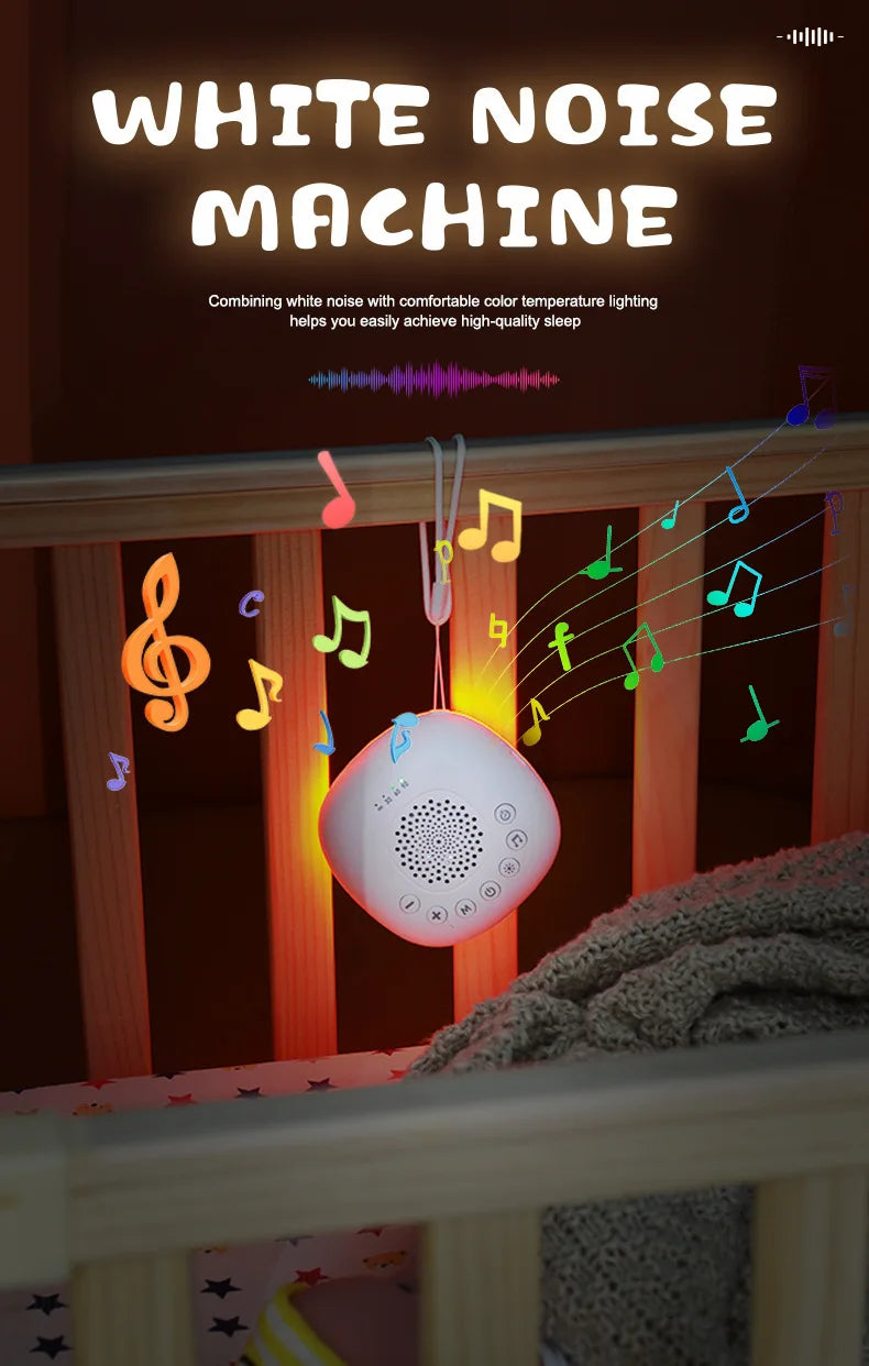 Machine à son Portable pour bébé, 6/10/20 chansons, bruit blanc, sons apaisants, Volume réglable, batterie Rechargeable intégrée