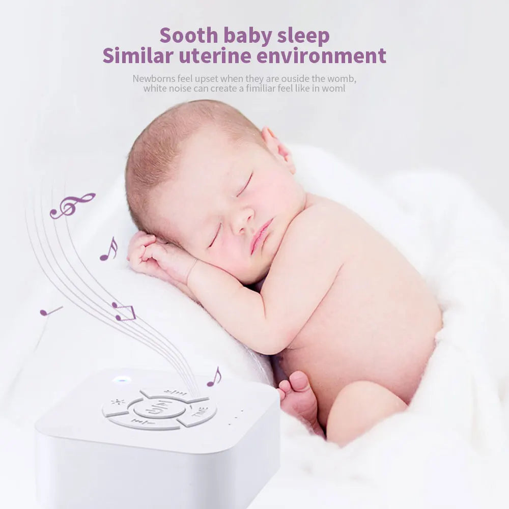Machine sonore à 9 sons apaisants, bruit blanc, sucette de sommeil avec minuterie de lumière respiratoire, charge de Type C pour bébé, maison, bureau, voyage