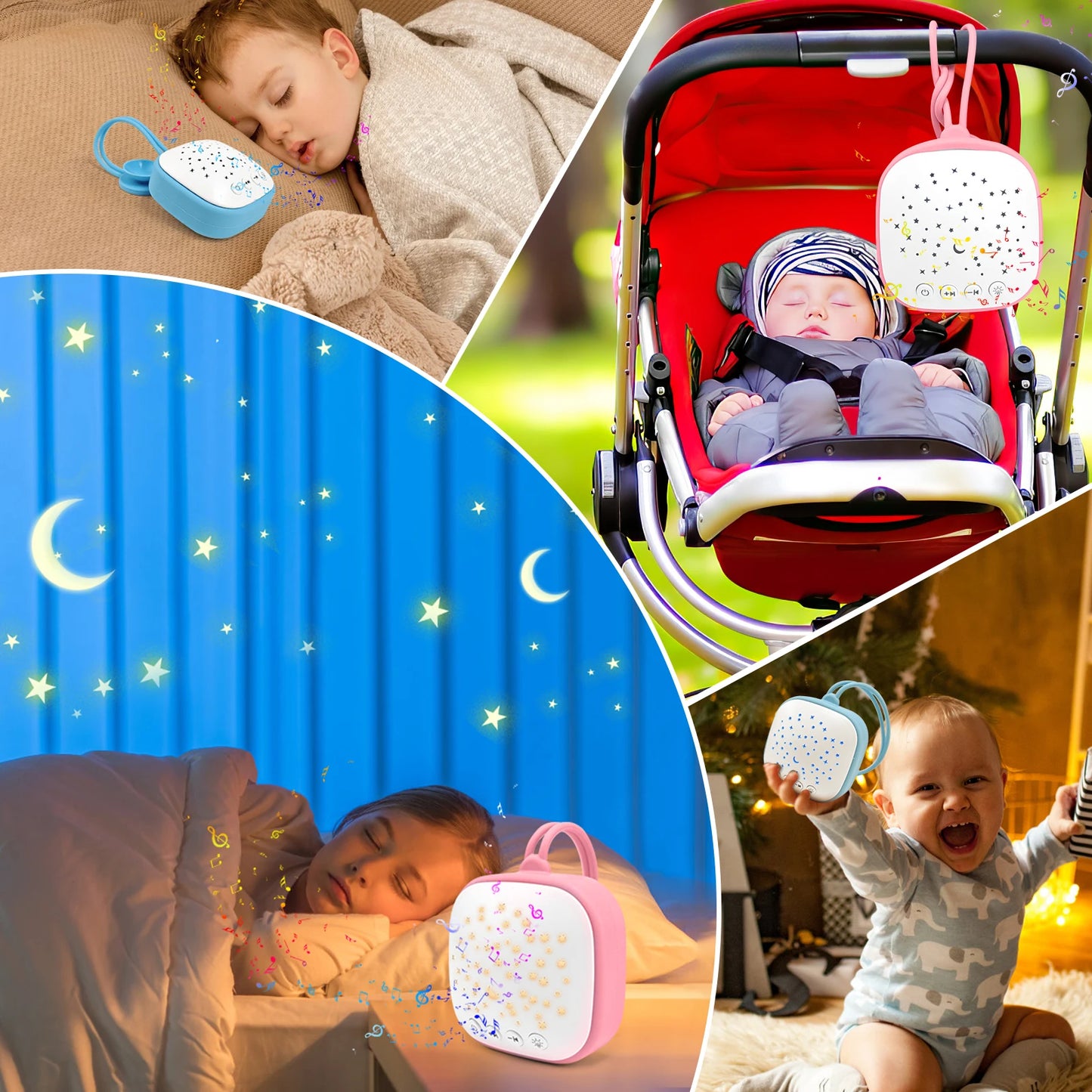 Machine à son Portable pour bébé, 6/10/20 chansons, bruit blanc, sons apaisants, Volume réglable, batterie Rechargeable intégrée