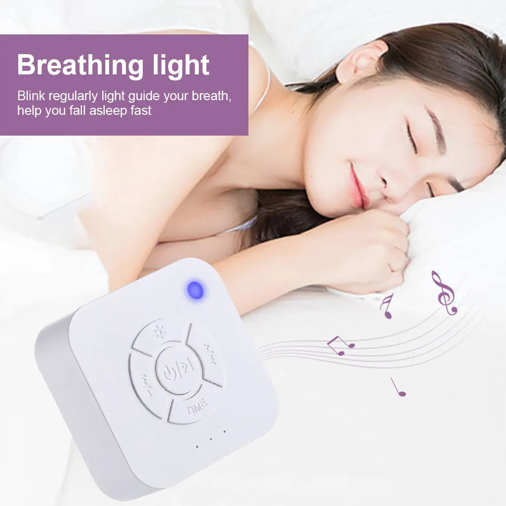 Machine sonore à 9 sons apaisants, bruit blanc, sucette de sommeil avec minuterie de lumière respiratoire, charge de Type C pour bébé, maison, bureau, voyage