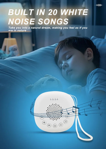 Machine à son Portable pour bébé, 6/10/20 chansons, bruit blanc, sons apaisants, Volume réglable, batterie Rechargeable intégrée